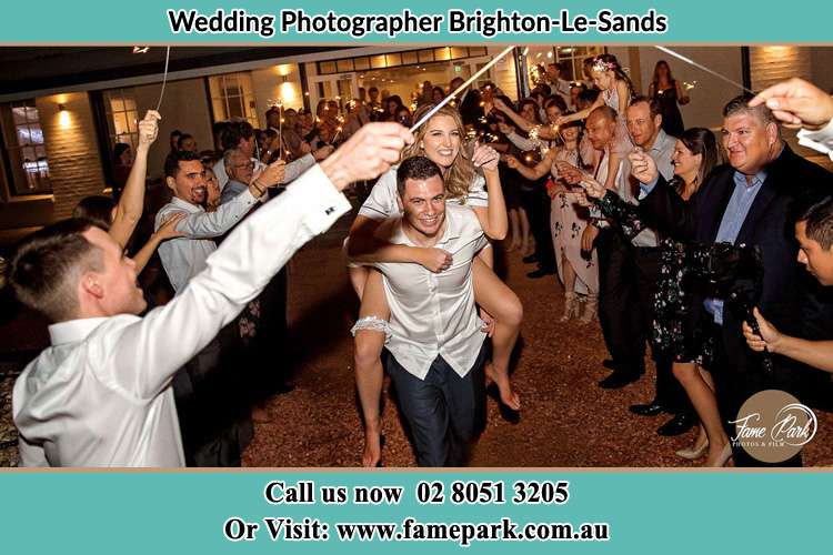 Photo of the bride horse back ridding to the Groom Brighton-Le-Sands NSW 2216