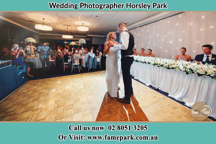 Photo of the Bride and the Groom dancing on the dance floor Horsley Park NSW 2175