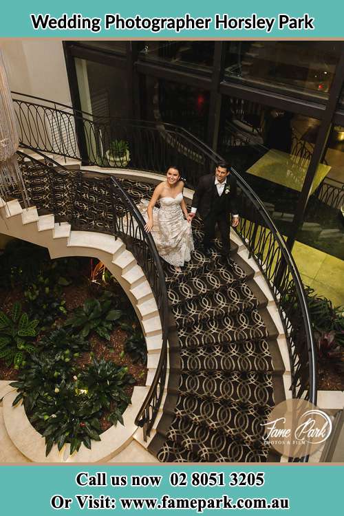 Photo of the Bride and the Groom going down the stair Horsley Park NSW 2175